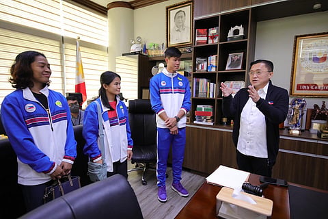 Asian Games medalists visit Senate as Bong Go personally congratulates them