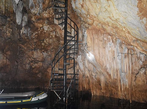 Photograph courtesy of palawan council for sustainable development
The Palawan Council for Sustainable Development has shown the metal staircase which was allegedly constructed illegally inside the Pukaway Cave. The cave was turned into an underground eco-park in the municipality of Coron in Palawan province.