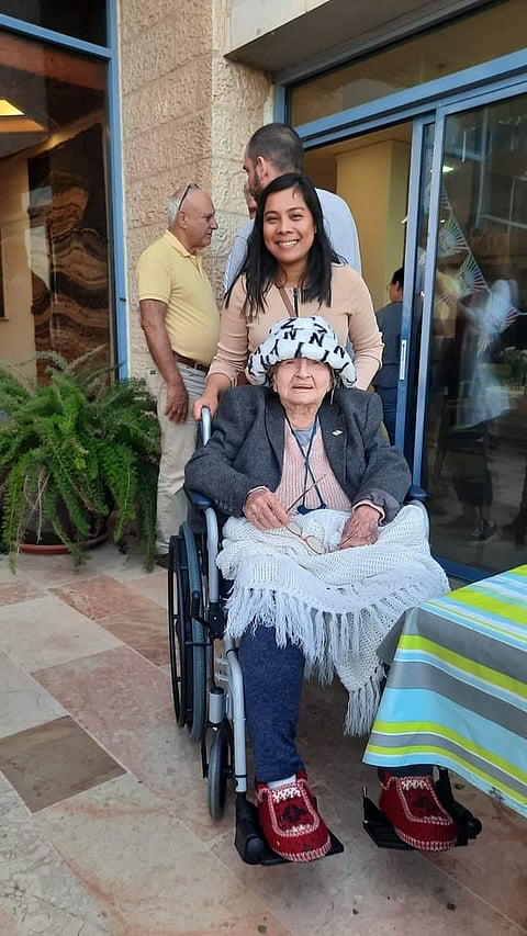 Jesalva is the Filipino caregiver who offered her personal savings to the Hamas terrorists she came face to face with in Kibbutz Nirim to save her patient. | photograph courtesy of camille jesalva/fb