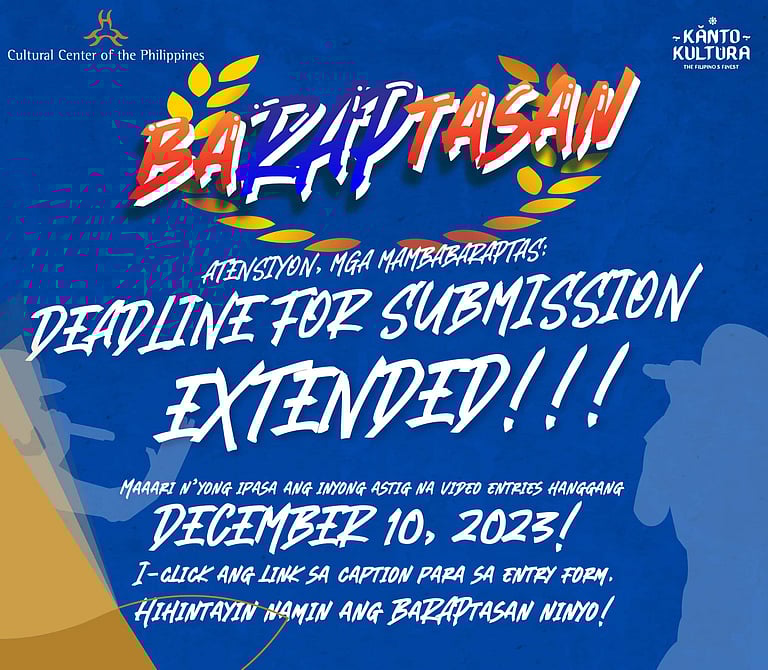 CCP Kanto Kultura Baraptasan 2024 extends deadline for submission of