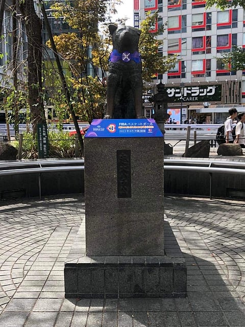 The famed Hachiko statue at Shibuya in Tokyo.
