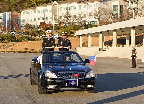PN Flag Officer In Command Vice Admiral Toribio Adaci Jr. was welcomed by Command Submarine Forces-Jinhae Naval Base chief Rear Admiral Jeong Ho Kang at the Jinhae Naval Academy in South Korea earlier this week. 