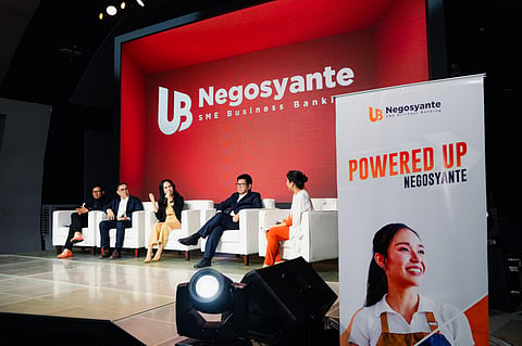 From left: Jaypee Soliman, Business Banking head, UnionBank; Mr. Jorge Wieneke, Creative Serial Entrepreneur, founder of Kalye Negosyo and Association of Filipino Franchisers Inc.; Nene Tamayo-Plamio, Seasoned Entrepreneur of NENE Prime Foods; Josiah Go, marketing Guru and Top Awarded Business Educator in the Philippines; and Lia Cruz, host and moderator of the event. | photograph courtesy of UnionBank