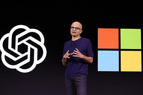 Microsoft CEO Satya Nadella speaks during the OpenAI DevDay event on November 06, 2023 in San Francisco, California. Photo by JUSTIN SULLIVAN / GETTY IMAGES NORTH AMERICA / Getty Images via AFP