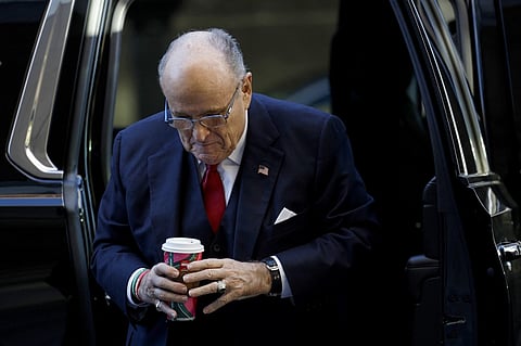 FILE PHOTO: Rudy Giuliani, the former personal lawyer for former U.S. President Donald Trump, arrives to the E. Barrett Prettyman U.S. District Courthouse on 15 December 2023 in Washington, DC. (Photo by Anna Moneymaker / GETTY IMAGES NORTH AMERICA / Getty Images via AFP)