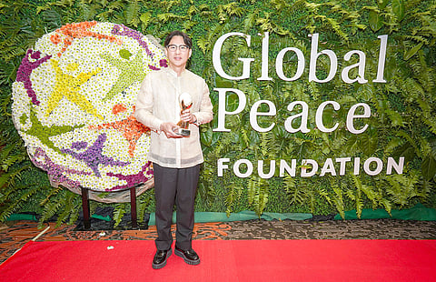 At the Global Peace Foundation’s recent Global Peace Awards, SM Supermalls' President Steven Tan receives the Philanthropy and Corporate Citizenship Award for his commitment to peace-building initiatives, enhancing life quality through funding and partnerships.