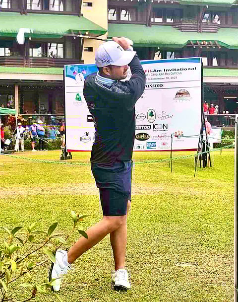 PHOTOGRAPH COURTESY OF Fil-Am Golf
Terrence Joseph Macatangay of Januarius Private Equity-1 heats up the Baguio Country Club.