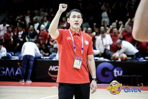 Photograph COURTESY OF NCAA
San Beda head coach Yuri Escueta enjoys the full support of Norman Black and Boyet Fernandez.