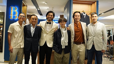 (FROM left) Donnie Tantoco; Rico Tantoco of Rustans; Nelson Yap, chief executive officer and founder of Benjamin Barker; Veron Chow, chief designer of Benjamin Barker; Joel Tan, business development manager of Benjamin Barker; and Anton Huang. 