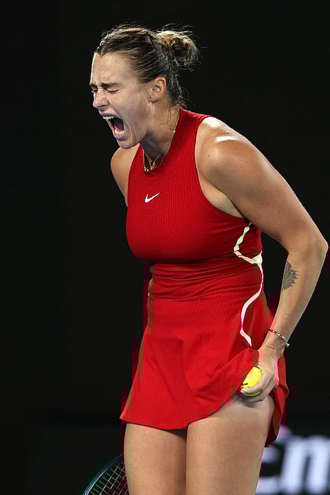 MARTIN KEEP/AGENCE FRANCE-PRESSE
Aryna Sabalenka is still planning to play in the Miami Open despite the tragic death of her boyfriend, Konstantin Koltsov.