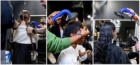 Milan Fashion Week - Etro

Lead Hairstylist: Pierpaolo Lai, Dyson Ambassador for Italy

Inspiration: “For Etro we created a wet look aesthetic inspired by the sea. Skin and hair are swept by a sea breeze and splashes of saltwater.”

(Photo credit: Dyson)