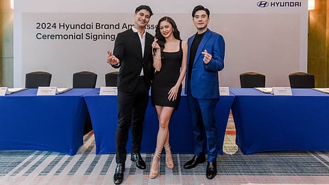 PIOLO Pascual, Kim Chiu and Paulo Avelino join Sarah Geronimo (not in picture) as celebrity endorsers of Hyundai. | Photograph courtesy of Hyundai Motors