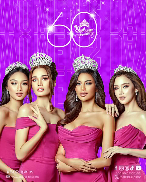 Photograph courtesy of Binibining Pilipinas
(FROM left) Binibining Pilipinas queens Reign Parani, Anna Valencia, Angelica Lopez and Katrina Johnson.