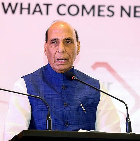 Rajnath SIngh in a press conference