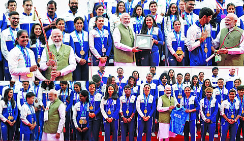 PM meets Asian Games medal winners; lauds performance