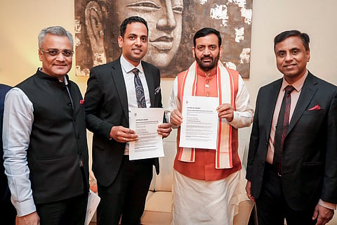 Haryana Chief Minister Nayab Singh Saini during his visit to Sweden to explore investment, technology and urban development partnerships.