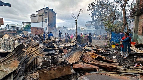 Debris after the violent attack