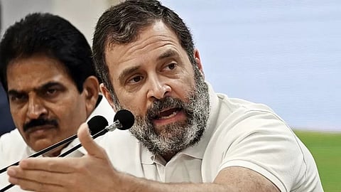 Rahul Gandhi addressing the media
