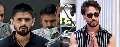 Lawrence Bishnoi (left) and actor Tiger Shroff.