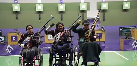  Mona Agarwal wins Gold in the Women's 10m Air Rifle Standing SH1 event at the Asian Para Games 2026