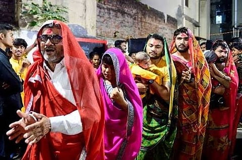 Men draped in sarees in Ahmedabad's Shahpur