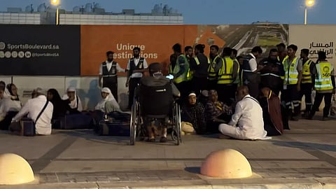 Pilgrims waiting at the airport