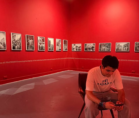 Raihan Vadra at his photography exhibition, No Idea Is Final, at Bikaner House in New Delhi.