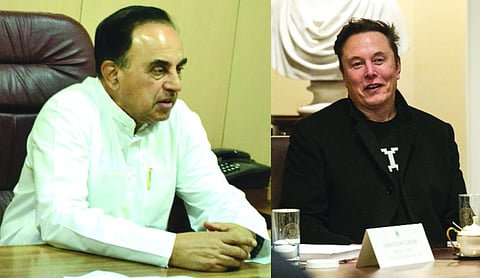 In a letter against the Elon-Musk-led satellite internet company, Swamy argues that security concerns cannot be ignored for technology advancement	FILE/WIKIMEDIA COMMONS	