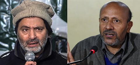Yasin Malik (left) and Baramulla MP Engineer Rashid, who are among the accused in the alleged money laundering case.