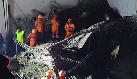 Slab collapse at under-construction house in Northeast Delhi, rescue on