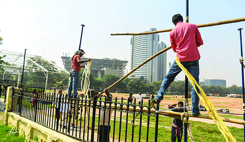 INDIA Bloc’s Rally: Preparations intensify at Ramlila Maidan