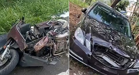 Scene from the Kochi Benz-scooter accident