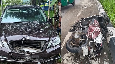 Benz car accident