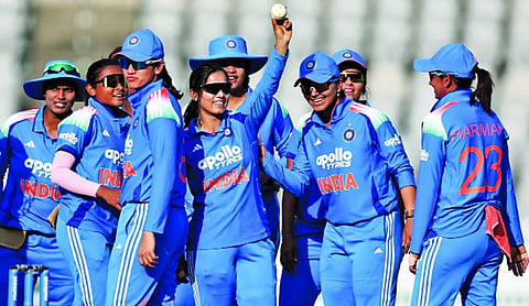 Young spinner Vaishnavi stars in third ODI as India sweep series