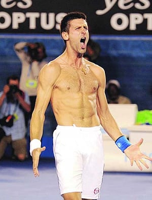 Abs-fab Djoker happy to be entertainer