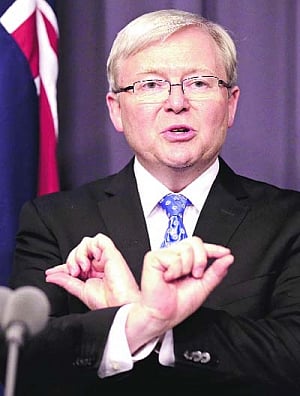 Kevin Rudd sworn in  as Australian PM