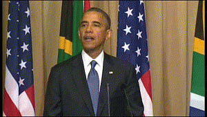 Obama meets Mandela family