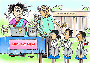 Principal tastes mid-day meal, lands in hospital
