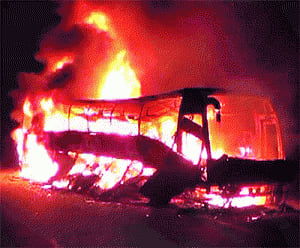 42 charred to death in Andhra bus inferno
