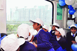 Gurgaon's intracity Rapid Metro Rail flagged off