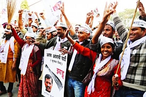 Aam Aadmi celebrates not-so aam victory
