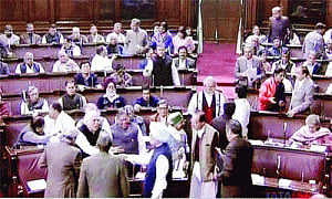 SP walkout helps RS pass lokpal Bill