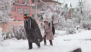 Fresh snowfall in Kashmir Valley