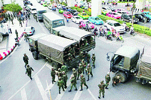 Thai protesters come out again despite junta's ban