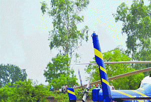 Children used to construct Maya's helipad in Badaun
