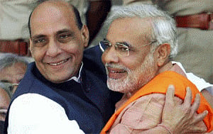 Good governance,Modi's popularity led to BJP victory in polls: Rajnath