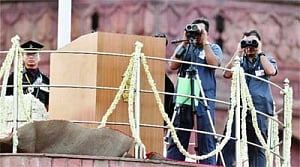 Security forces hold down the fort at lal Qila