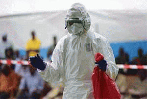 Ebola screening counter set up at Pakistan airport