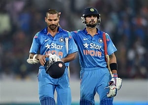Kohli, Dhawan in top-five of ICC ODI batsmen's rankings
