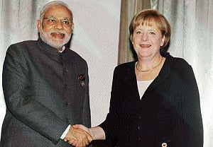 Modi meets Merkel, Saudi Crown Prince